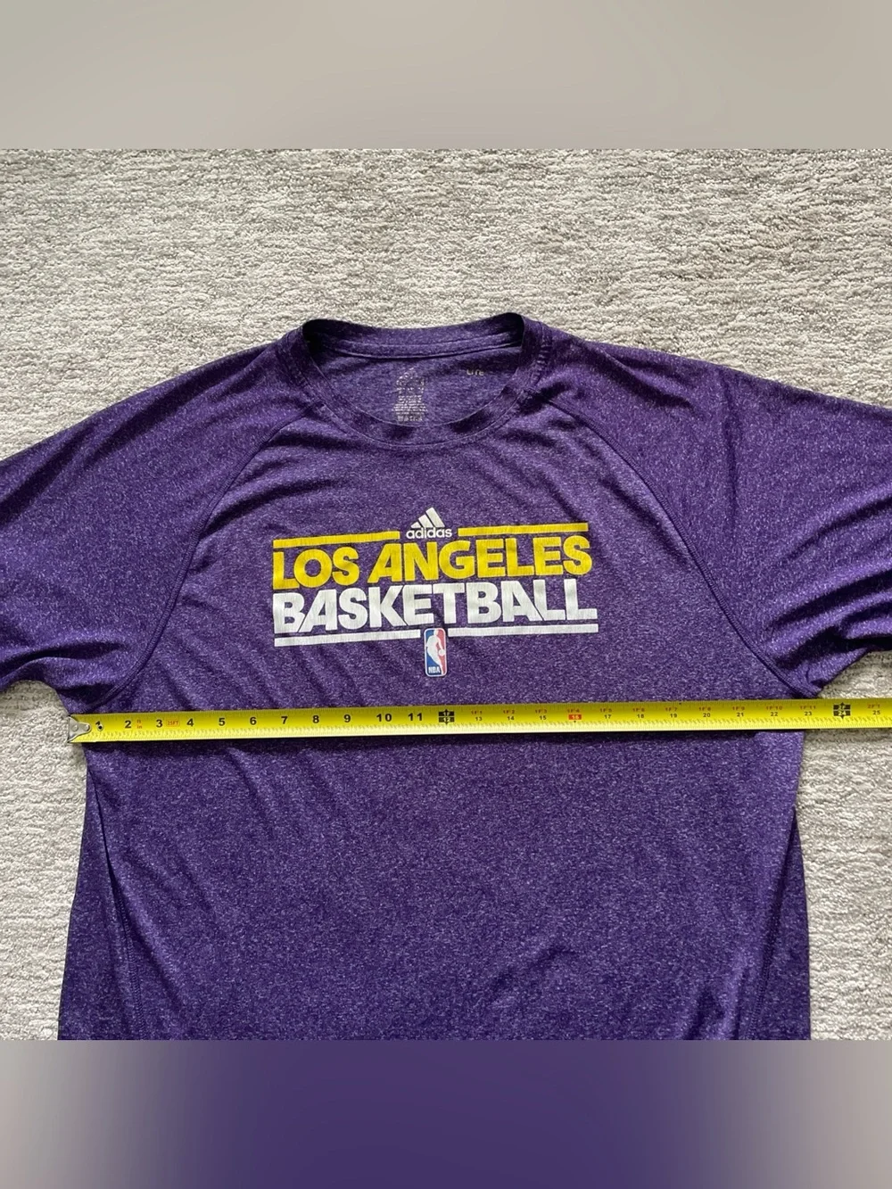 Adidas Los Angeles Lakers Basketball Graphic T-Shirt Purple Mens XL Short Sleeve